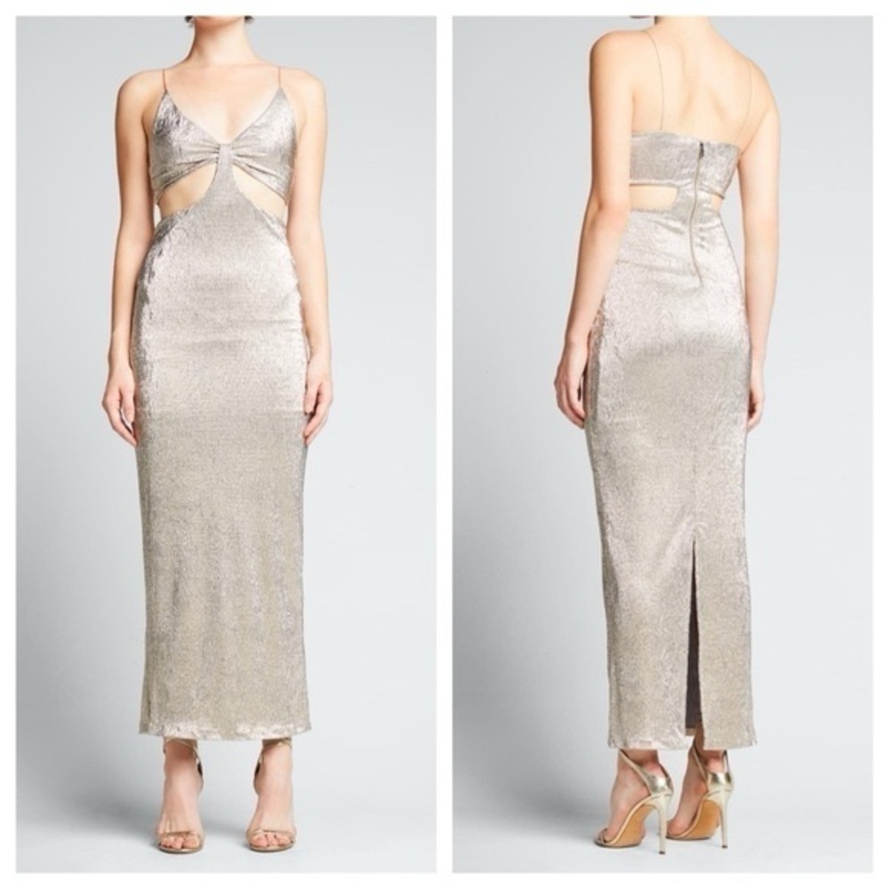 Alice + Olivia Elegant Silver Evening Dress